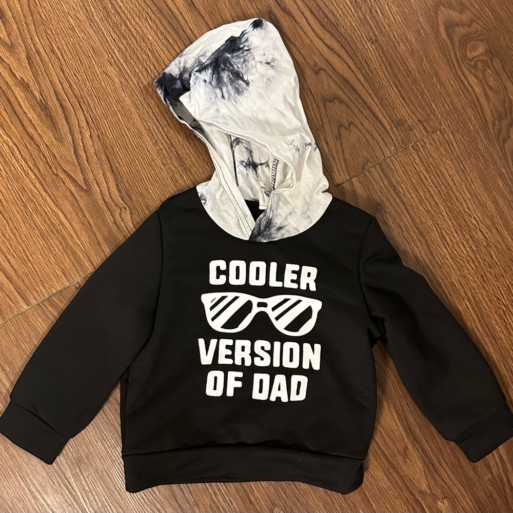 SOLD! Toddler 3Y Black Hoodie with Tie-Dye Hood